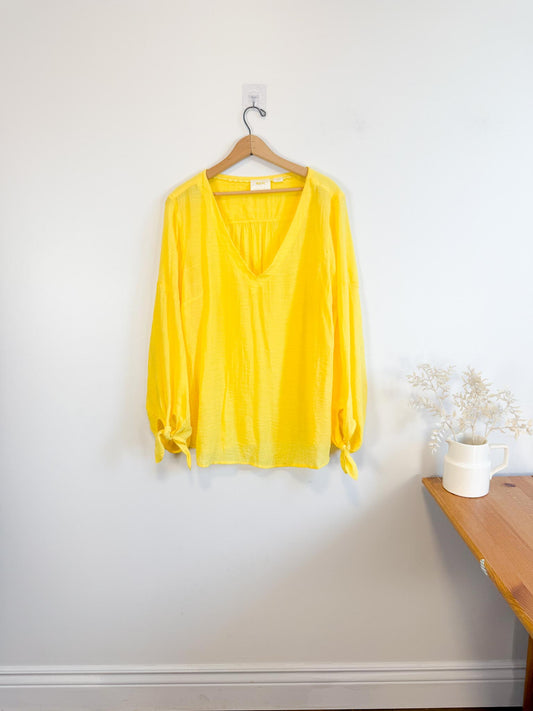 Anthropologie Maeve Yellow Blouse (Size XL)