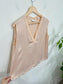 Vince "Vince Crushed Sleeveless Double V-Neck Blouse in French Rose" (Size M)