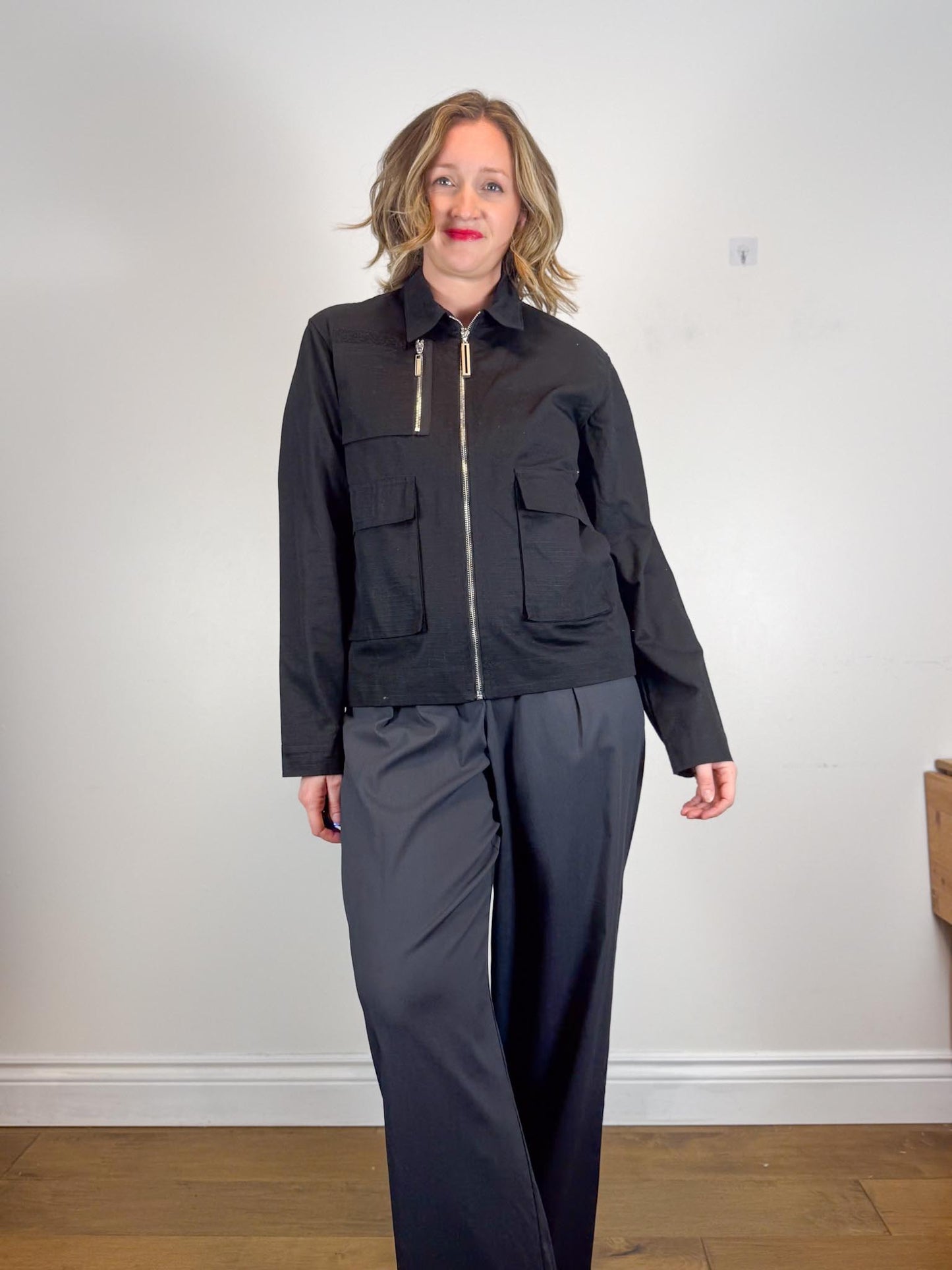 SPENCER BADU Canadian Designer Utility Jacket in Black (Size L)