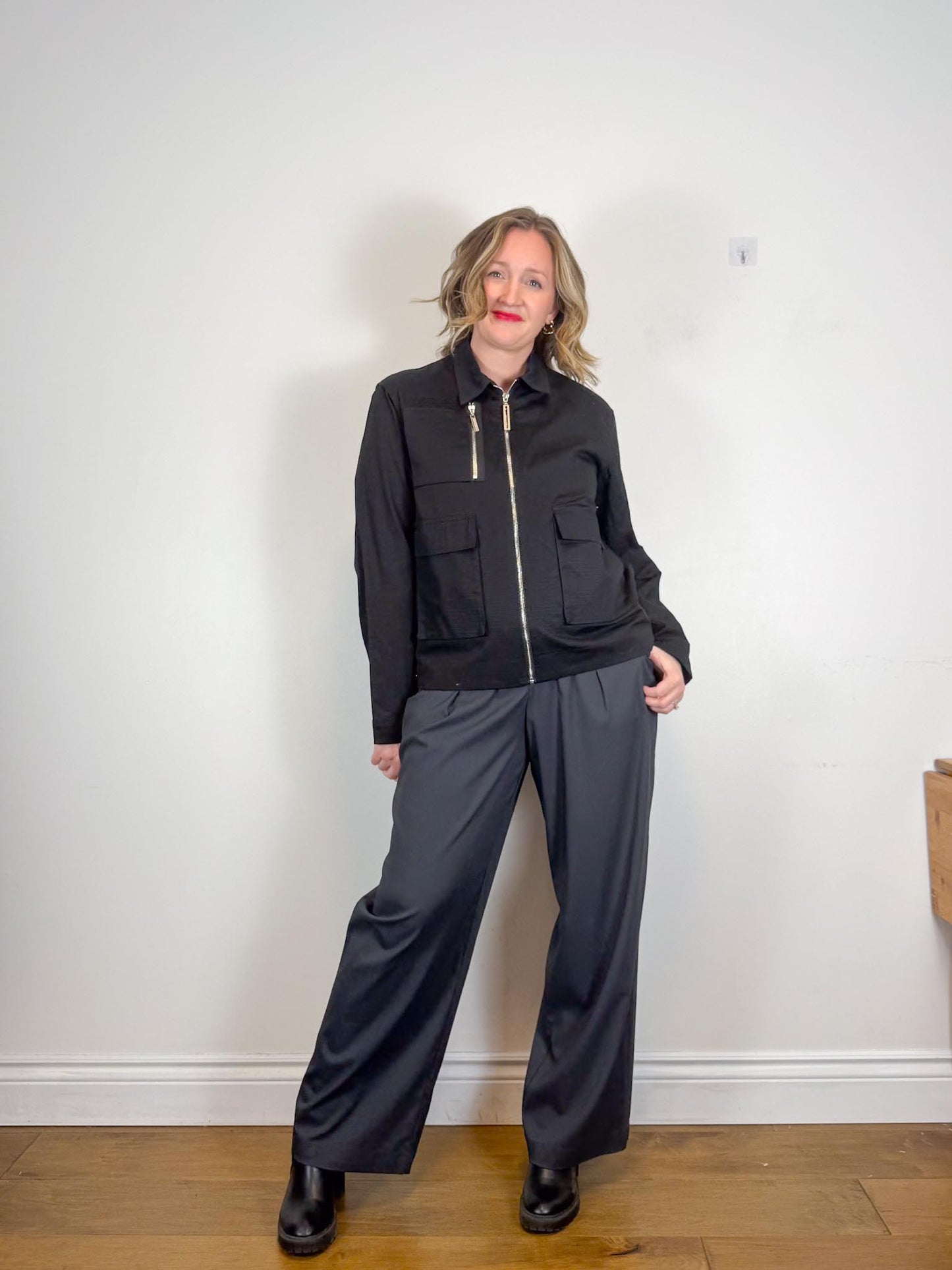 SPENCER BADU Canadian Designer Utility Jacket in Black (Size L)