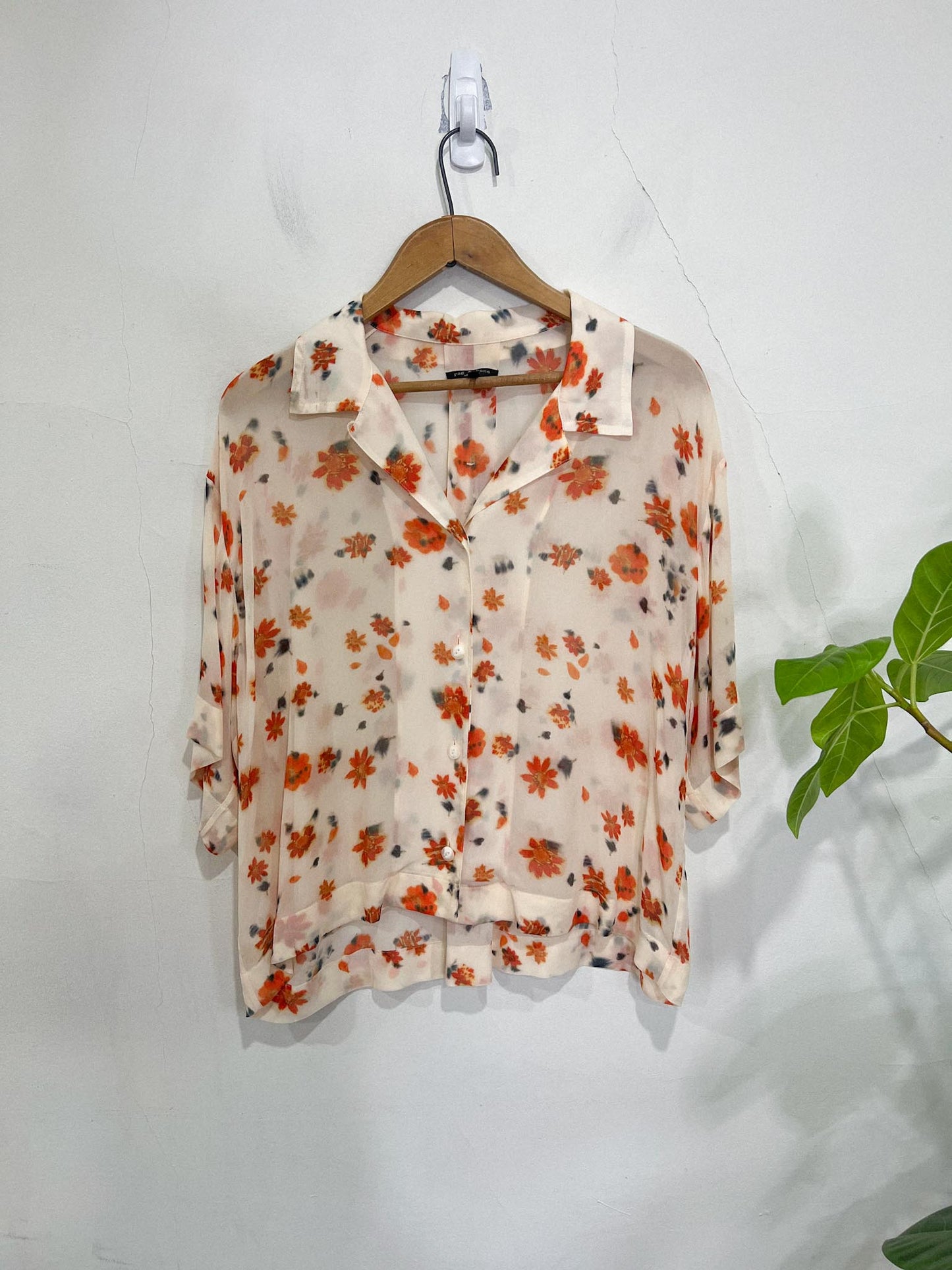 Rag & Bone Silk Floral Sheer Blouse (Size S-L)