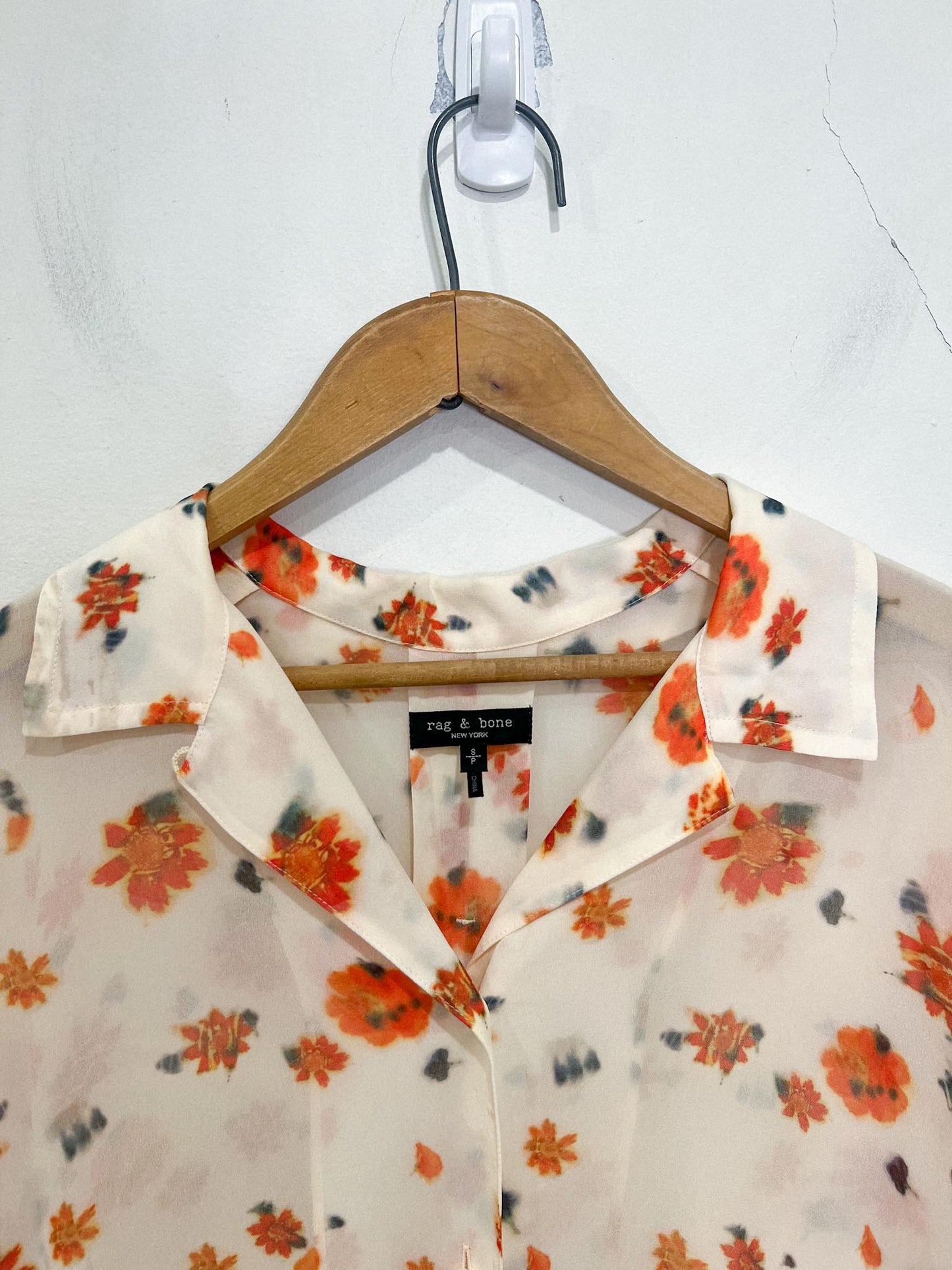 Rag & Bone Silk Floral Sheer Blouse (Size S-L)