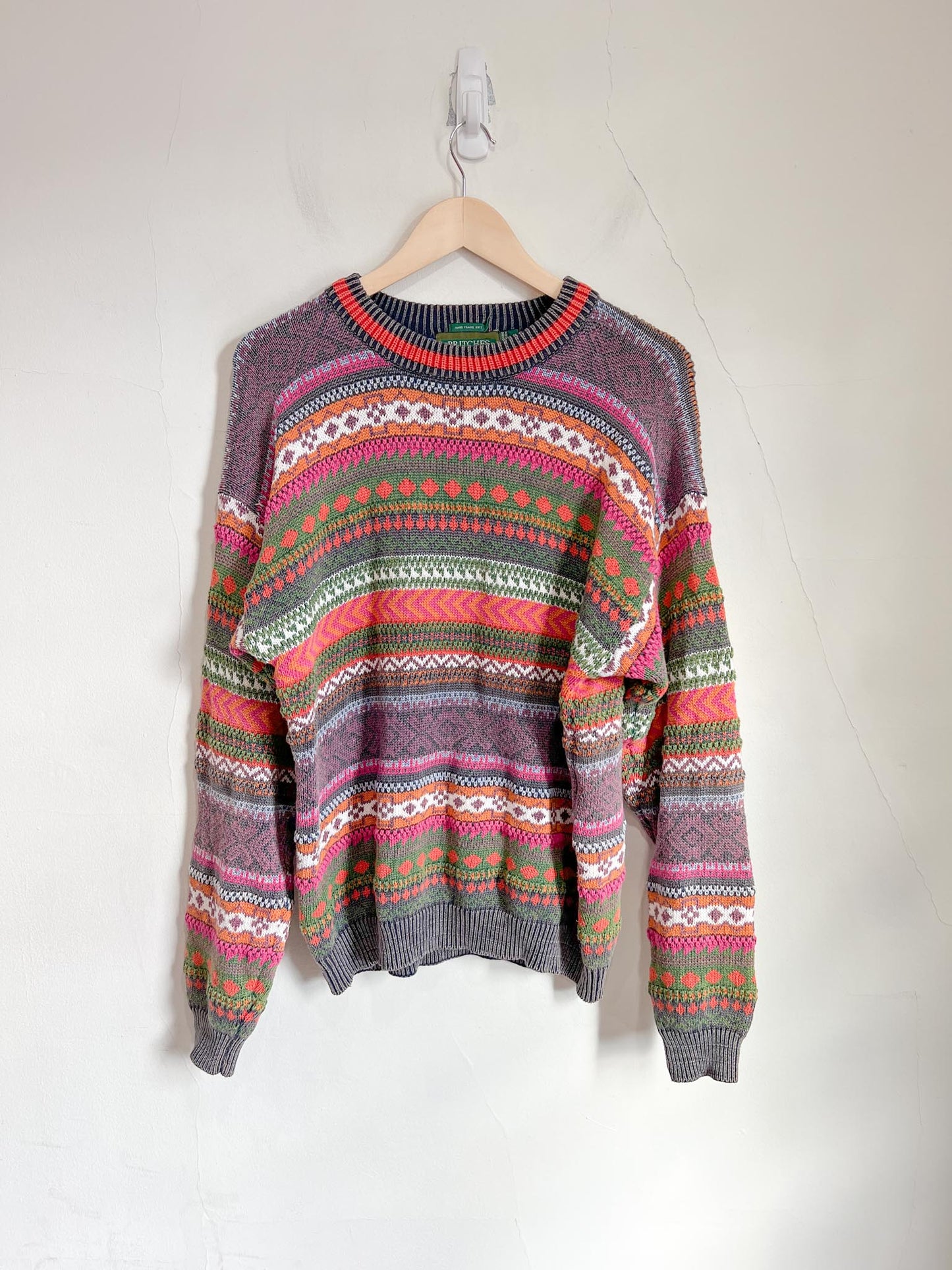 Vintage 90s Multi-Colour Knit Sweater (Size M)