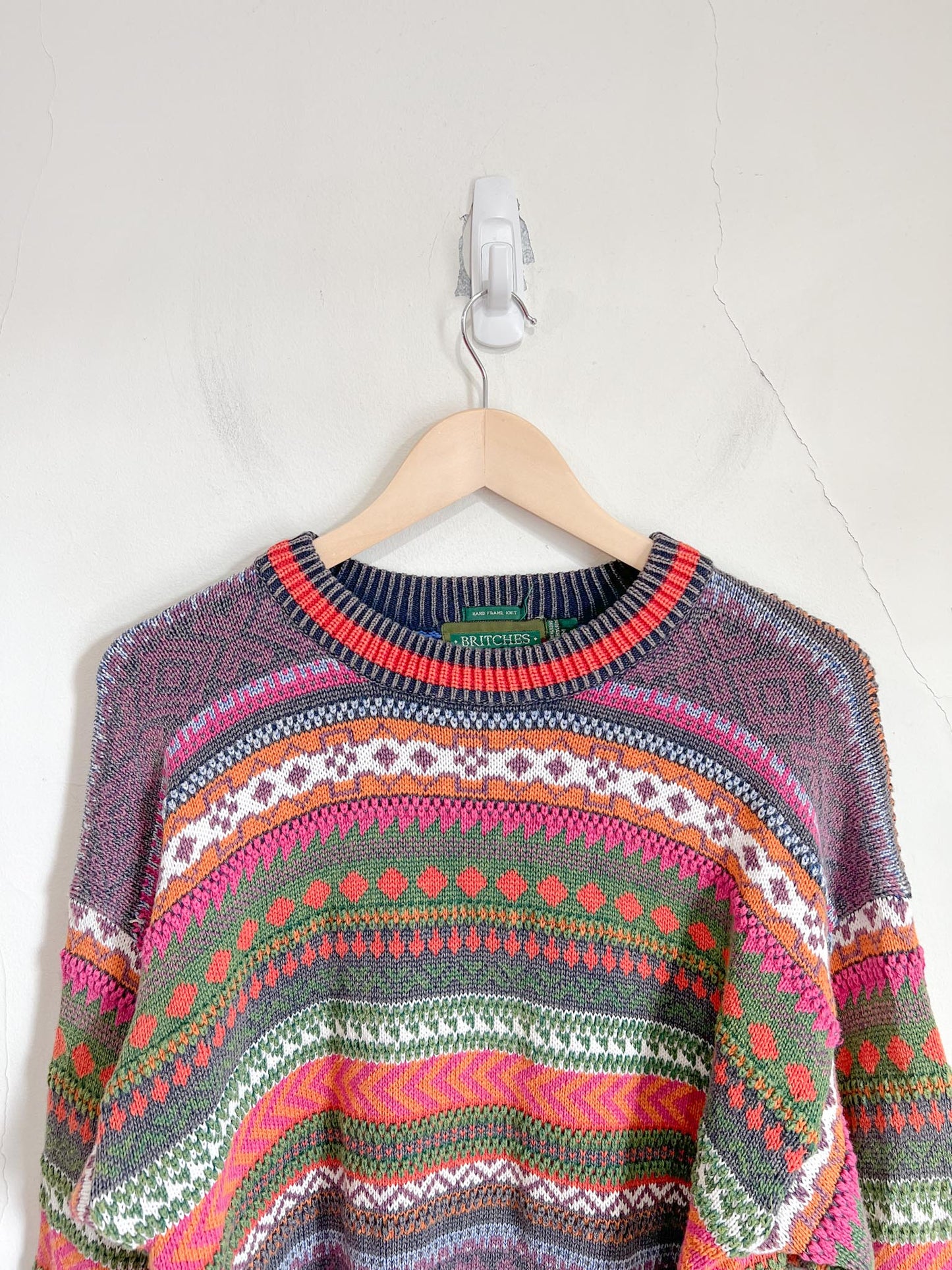 Vintage 90s Multi-Colour Knit Sweater (Size M)