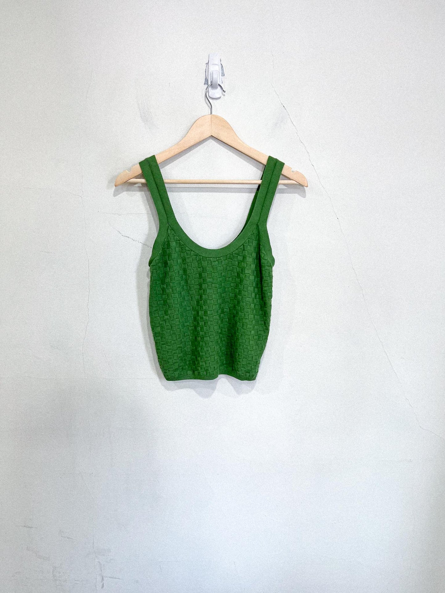 Abercrombie & Fitch Green Checkered Tank Top (Size L)