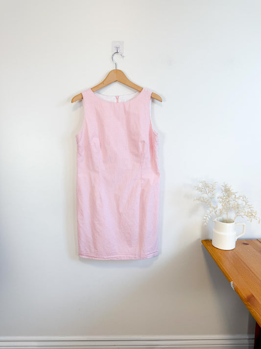 Vintage Gingham Mini Dress in Pink/White (Size S/M)