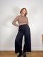 DOROTHEE SCHUMACHER Designer "EMOTIONAL ESSENCE Wide Leg Trousers in Black" (Size XL)