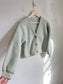 Madewell (Re)sourced Fleece Crop Cardigan in Mint Green (Size S)