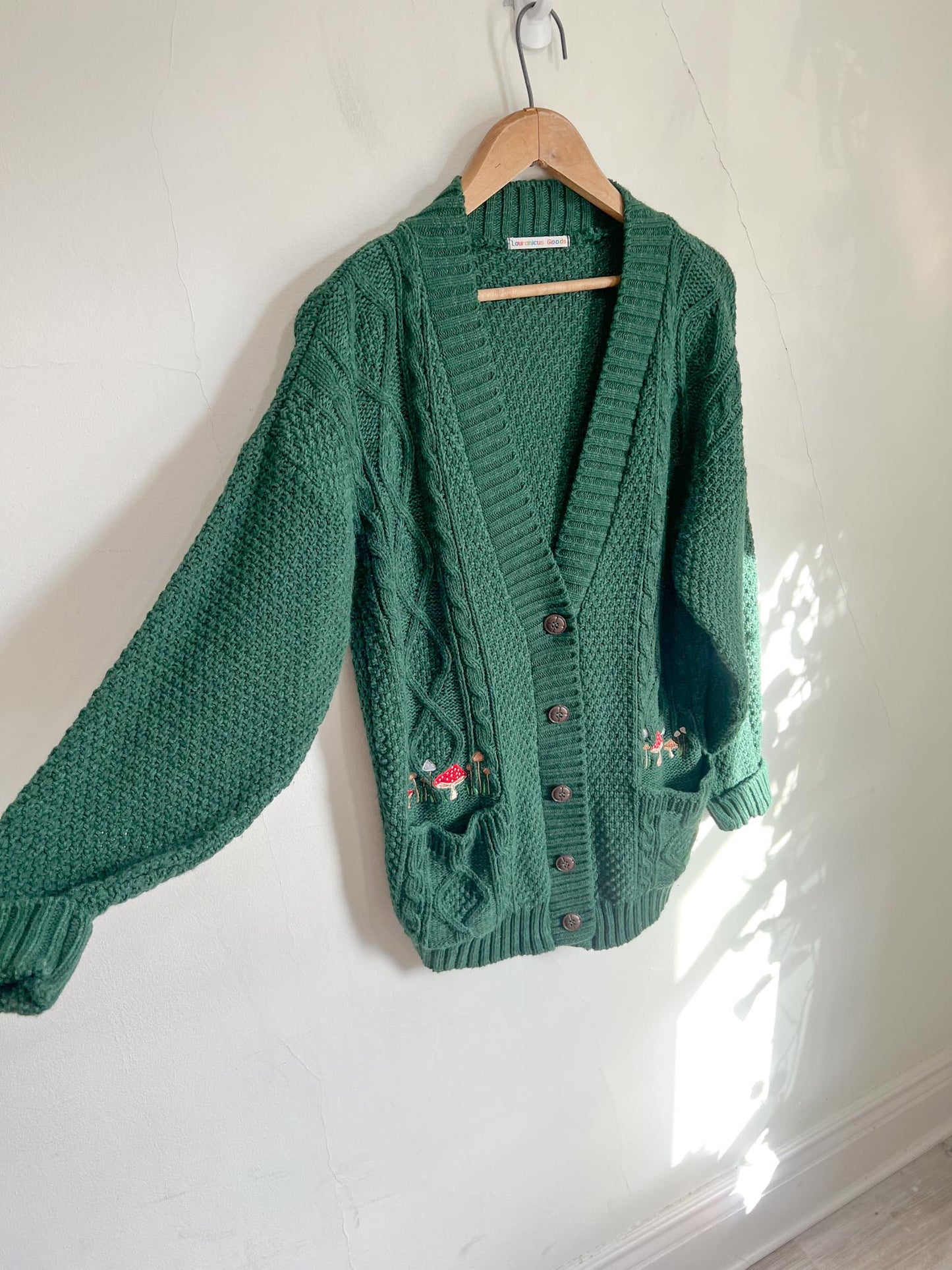 Lauranicus Goods "Little Mushroom Cardigan in Green" (Size M/L)