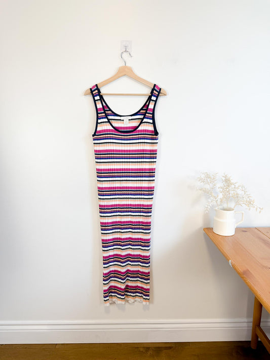 Club Monaco Knit Striped Tank Dress (Size M)