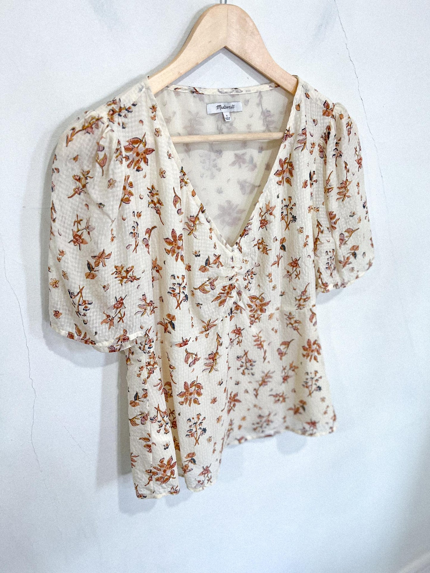 Madewell Silk Floral Blouse (Size 6)