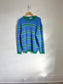 Esc Striped Knit Crewneck in Blue/Green (Size L)