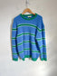 Esc Striped Knit Crewneck in Blue/Green (Size L)