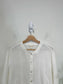 Eileen Fisher Mandarin Collar White Linen Long Blouse (Size 3X)