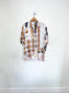 Vintage Mixed Print Short Sleeve Blouse (Size L)