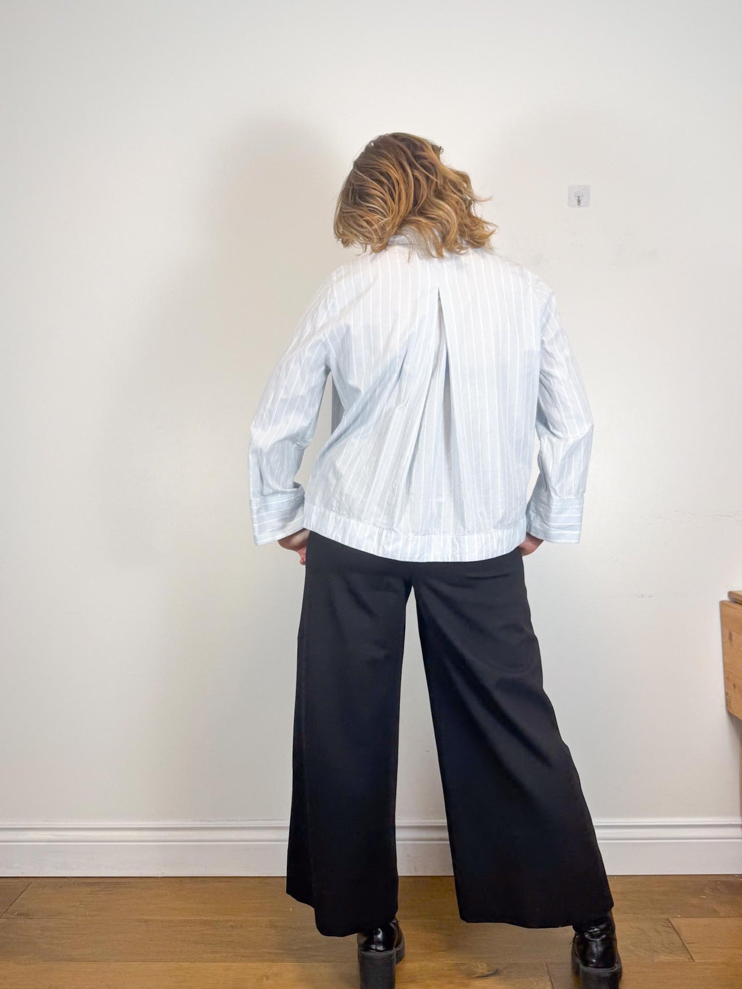 DOROTHEE SCHUMACHER Designer "EMOTIONAL ESSENCE Wide Leg Trousers in Black" (Size XL)