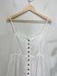 Madewell "Linen-Cotton Cami Button-Front Midi Dress in White" (Size 10)