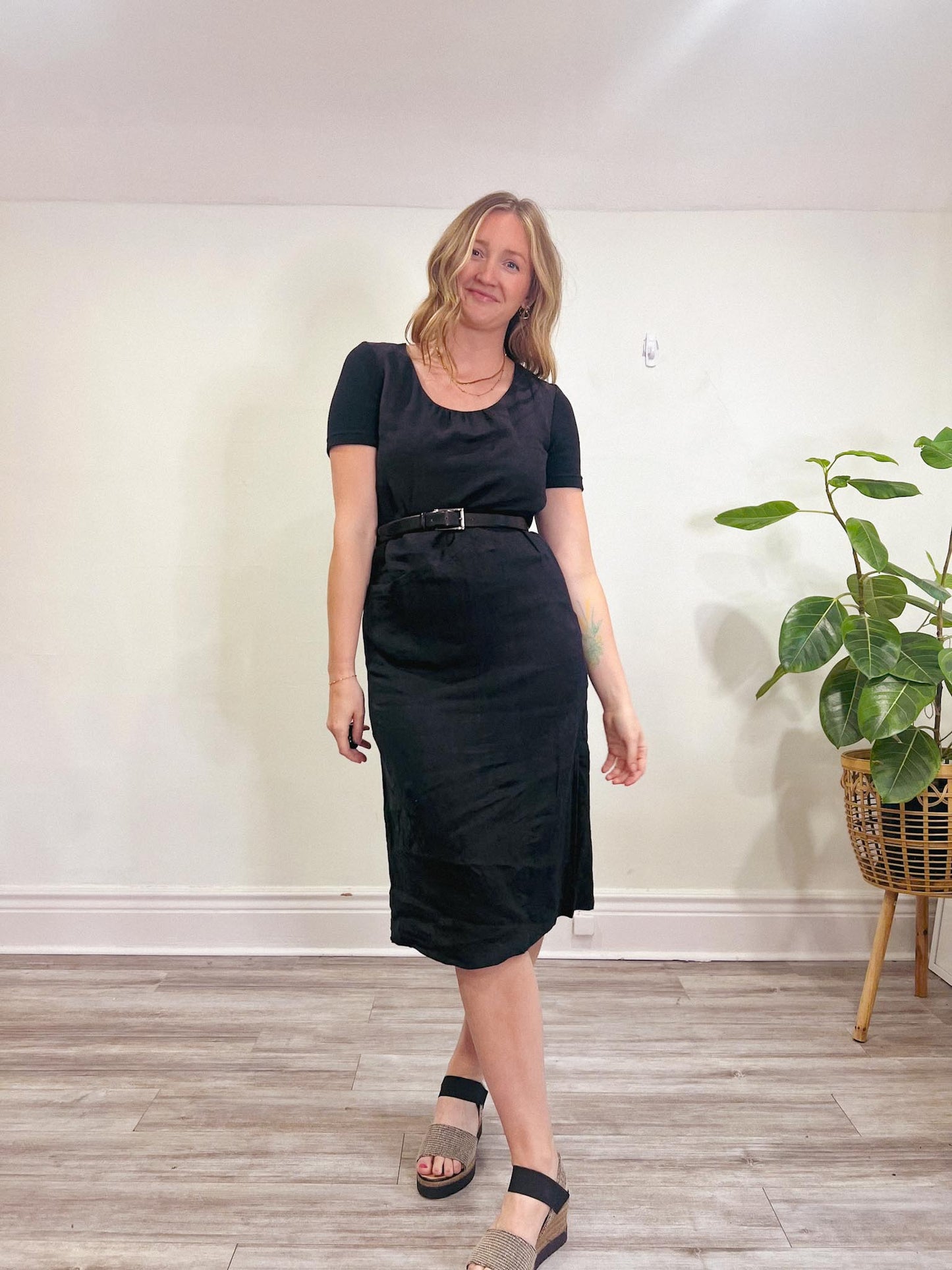 RIANI Black Linen Dress (Size 8)