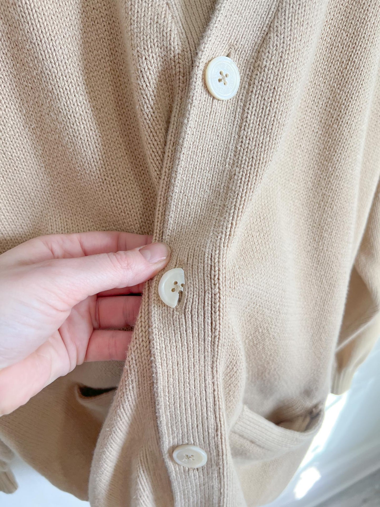 Vintage Cardigan in Light Brown (Size L)