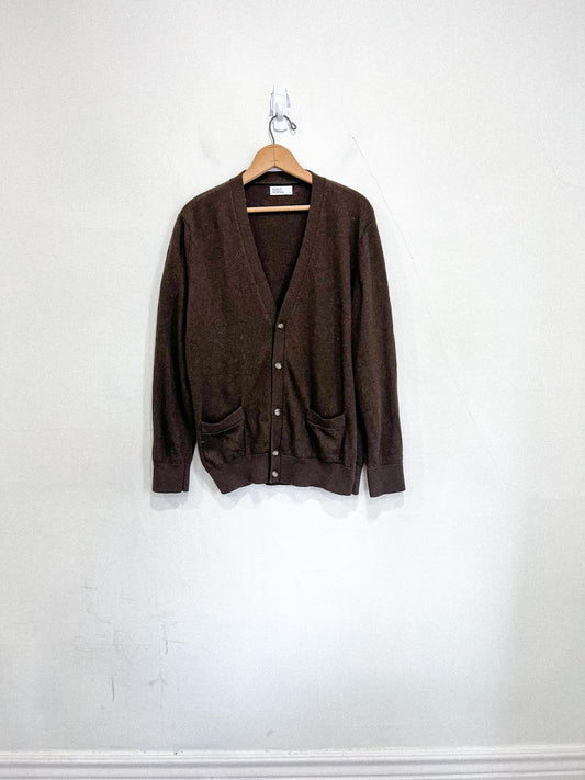 FAIRLY NORMAL Slow Fashion Merino Wool Cardigan in Brown (Size M/L)