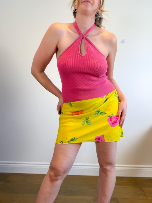 Banana Republic Knit Halter Tank in Pink (Size S/M)