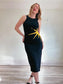 Vintage Joseph Ribkoff Creations Sunburst Dress (Size 6)