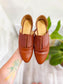 Nisolo Sustainable "Emma d'Orsay Oxford" Loafers in Brown Leather (Size 6)