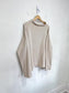 Vince Funnel Neck Cotton Blend Sweater in Heathered Beige (Size XXL)