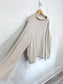 Vince Funnel Neck Cotton Blend Sweater in Heathered Beige (Size XXL)