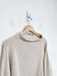 Vince Funnel Neck Cotton Blend Sweater in Heathered Beige (Size XXL)