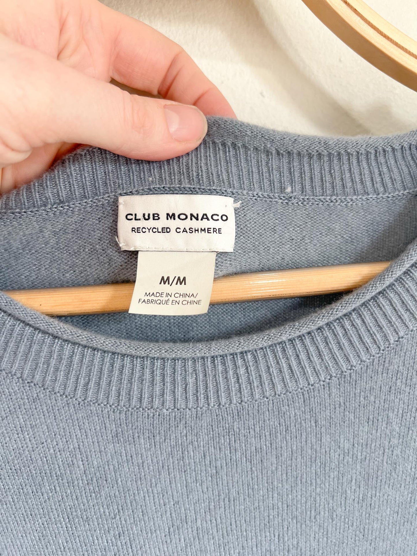 Club Monaco "Signature Cashmere Tee Dress in Grey Blue" (Size M)