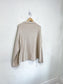 Vince Funnel Neck Cotton Blend Sweater in Heathered Beige (Size XXL)