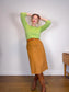 Contemporaine Simons Faux Suede Midi Skirt in Tan (Size M/L)