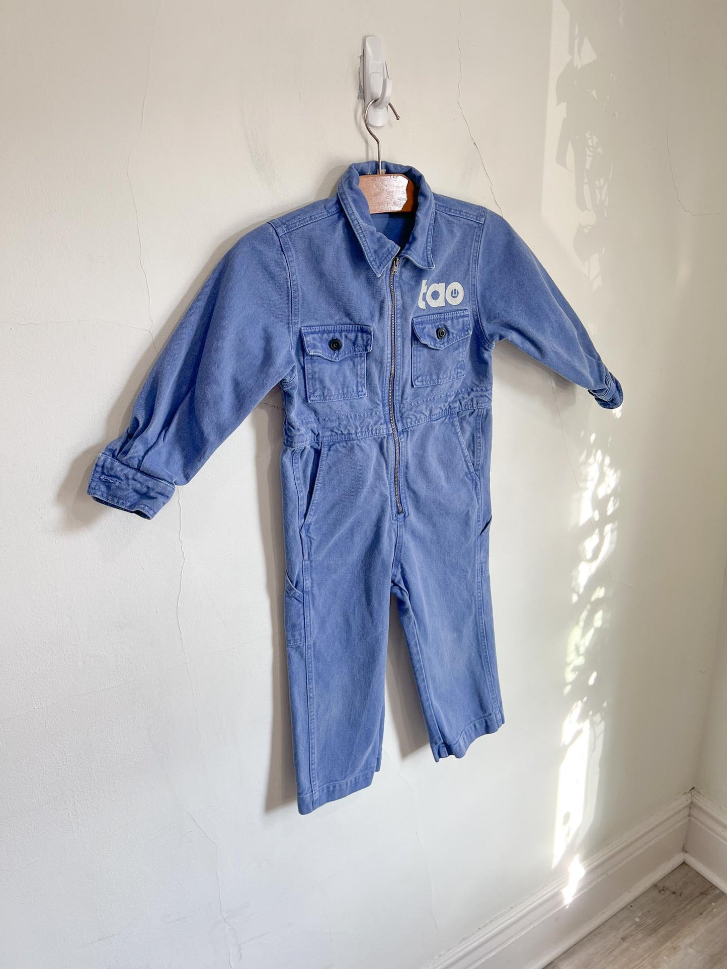 The Animal Observatory Slow Fashion  "Blue Grasshopper Jumpsuit" (Size 4Y) KIDS