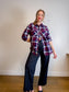 Contemporaine Simons Plaid Button Down in Navy/Red (Size XL)