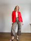 MARC CAIN Fitted blazer with rounded hem in Red SOLD AS IS  (Size M/L)
