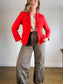 MARC CAIN Fitted blazer with rounded hem in Red SOLD AS IS  (Size M/L)