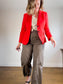 MARC CAIN Fitted blazer with rounded hem in Red SOLD AS IS  (Size M/L)