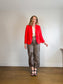 MARC CAIN Fitted blazer with rounded hem in Red SOLD AS IS  (Size M/L)