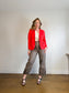 MARC CAIN Fitted blazer with rounded hem in Red SOLD AS IS  (Size M/L)