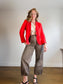 MARC CAIN Fitted blazer with rounded hem in Red SOLD AS IS  (Size M/L)
