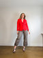 MARC CAIN Fitted blazer with rounded hem in Red SOLD AS IS  (Size M/L)