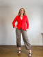 MARC CAIN Fitted blazer with rounded hem in Red SOLD AS IS  (Size M/L)