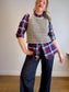 Contemporaine Simons Plaid Button Down in Navy/Red (Size XL)