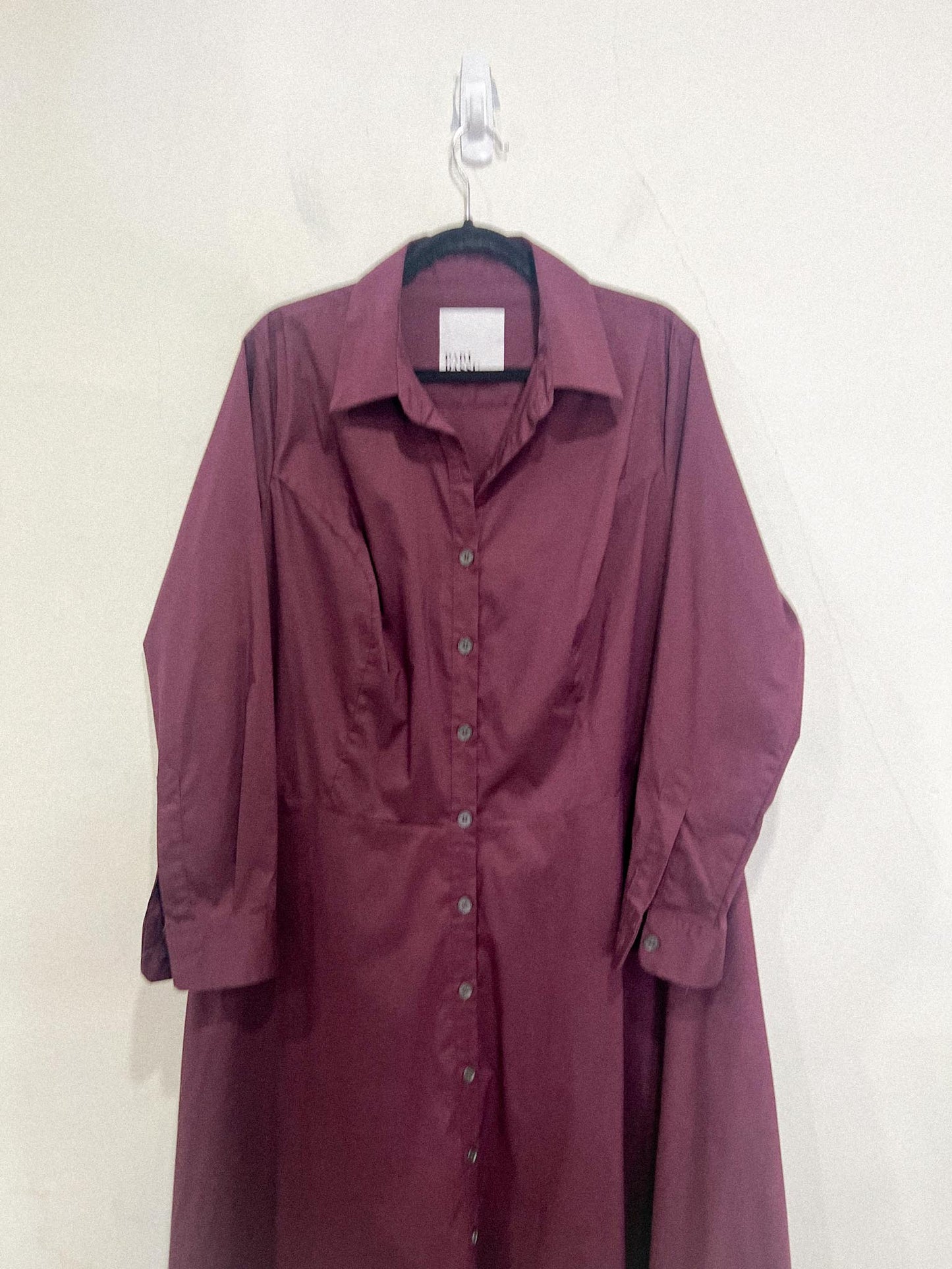 PARI PASSU Designer Shirt Dress in Maroon (Size XXL)