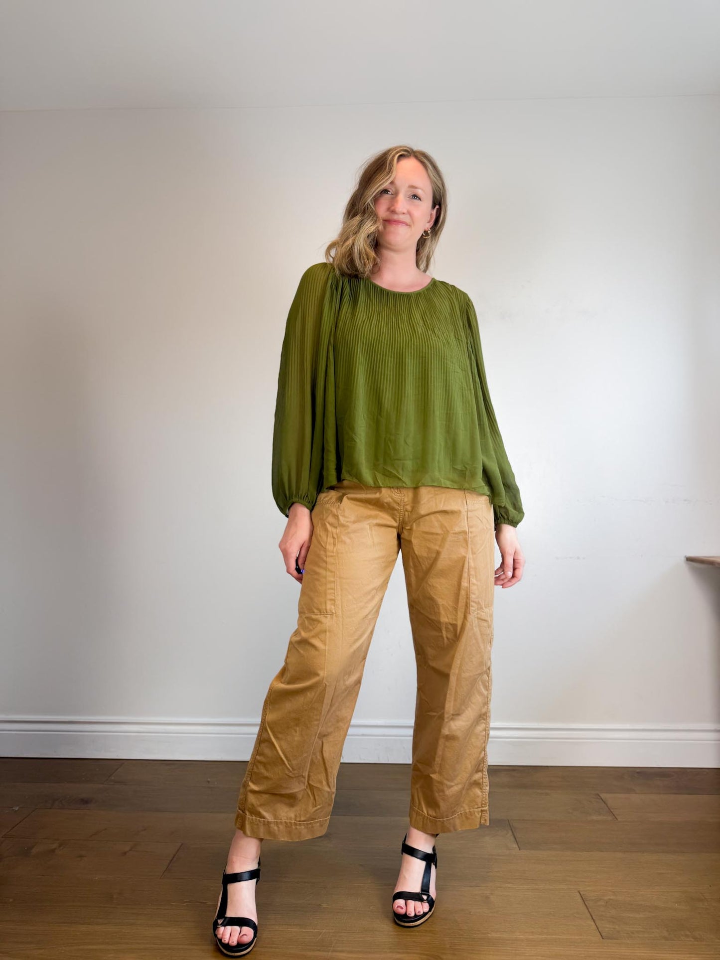 Wilfred Daydreamer Pleated Blouse in Green SOLD AS IS (Size L)