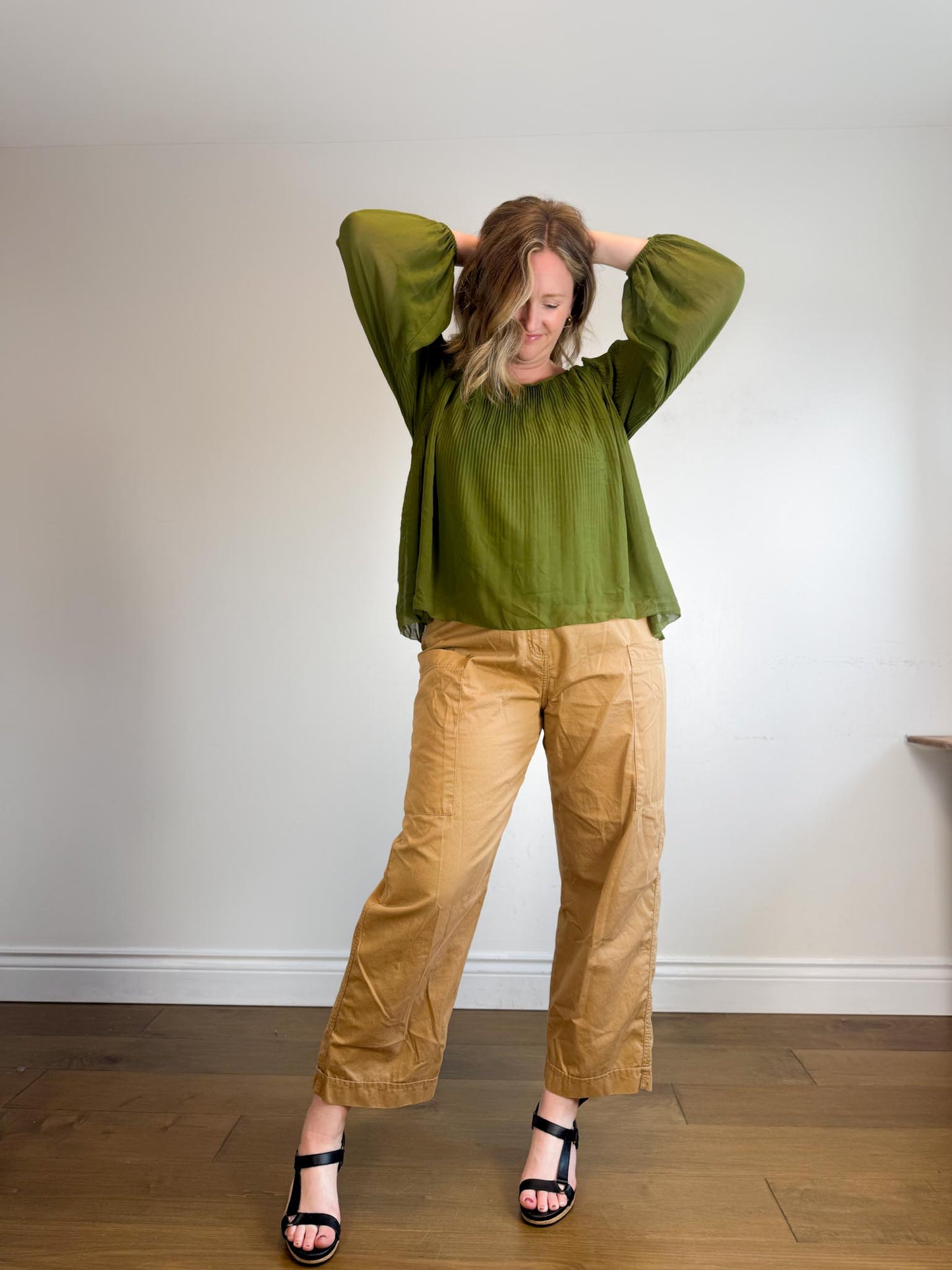 Wilfred Daydreamer Pleated Blouse in Green SOLD AS IS (Size L)