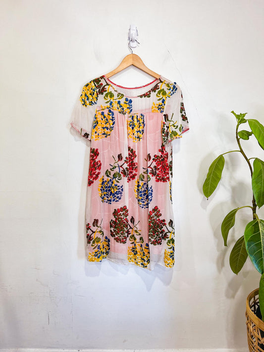 Anthropologie Burnout Velvet Floral Dress SOLD AS IS (Size XS-M)