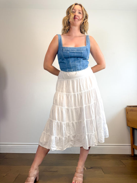 Guess Denim Bustier Top NWT (Size L)