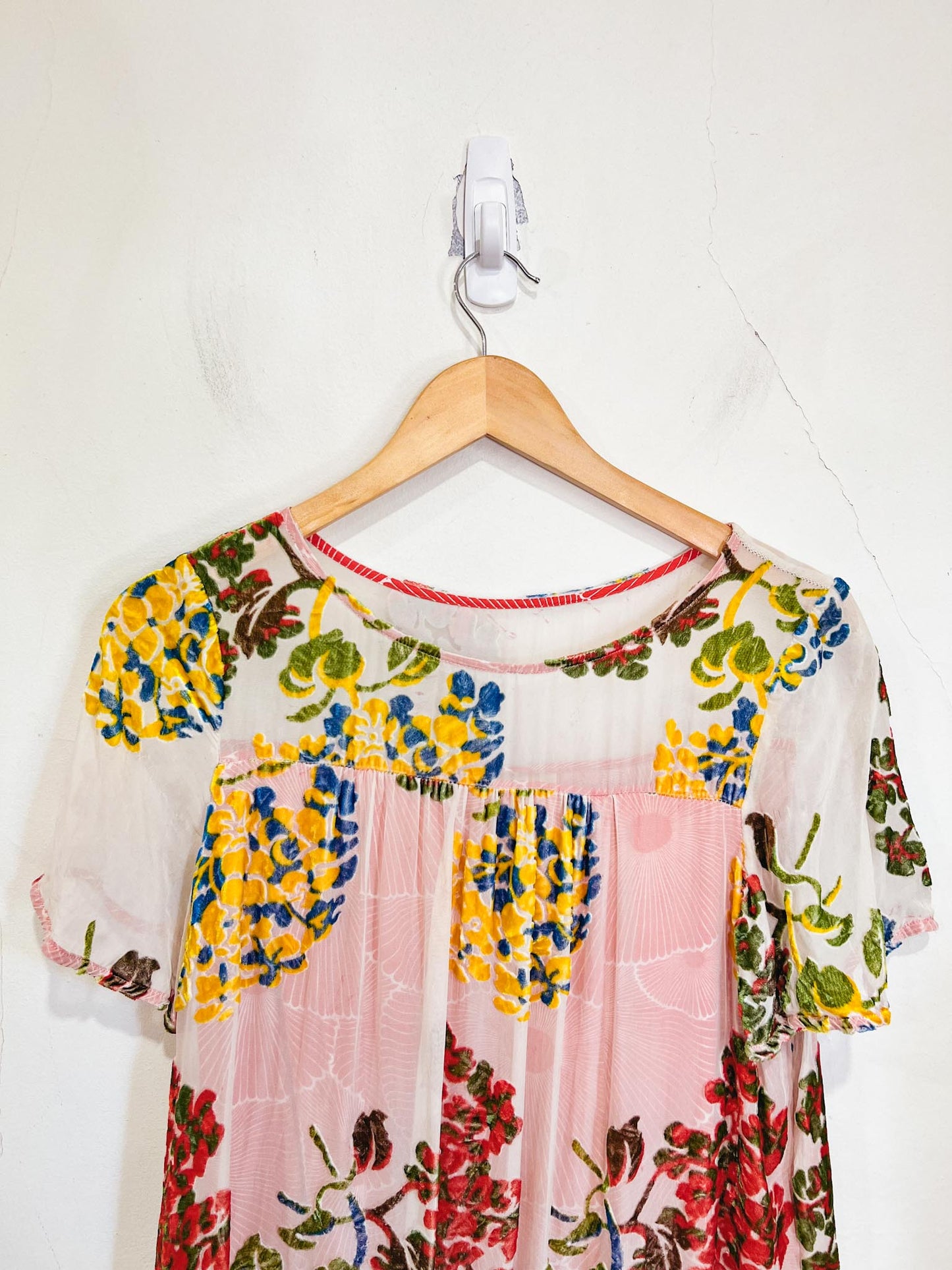 Anthropologie Burnout Velvet Floral Dress SOLD AS IS (Size XS-M)